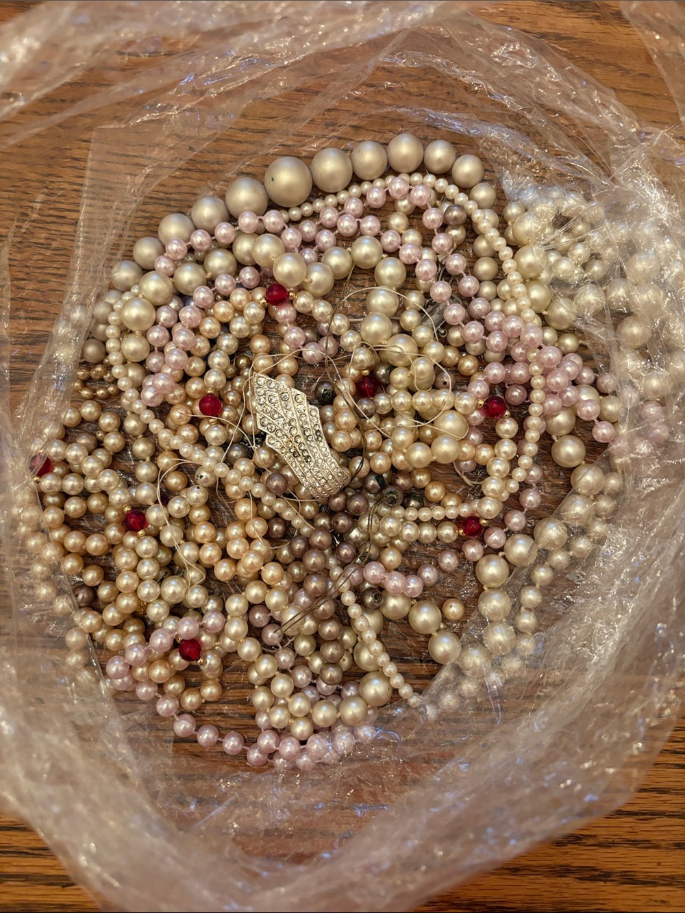 Vintage broken Pearl Multi-Strand Necklaces with Accent Beads
